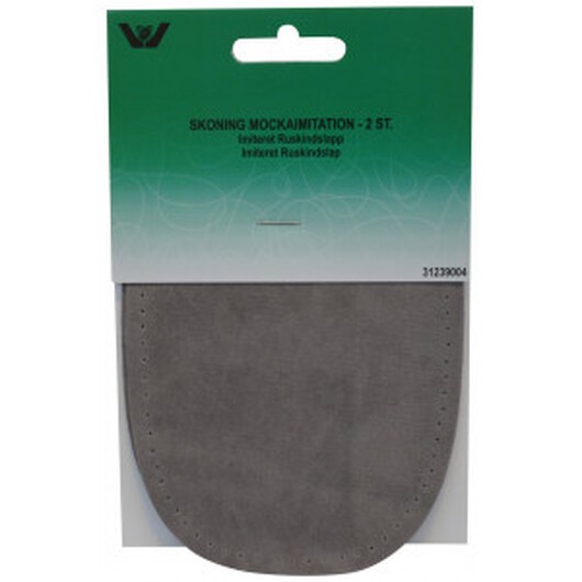 Armbågelappar Imiterad Mocka Oval Ljusgrå 10x15 cm - 2 st.