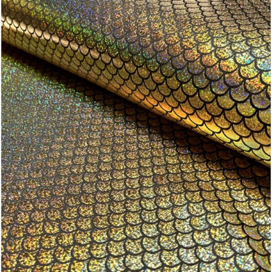 Polyester Jersey m/Folieprint 150cm 80 Guld - 50cm