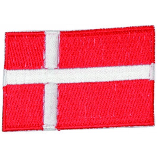 Strykmärke Flagga Danmark 4x6cm - 1 st.