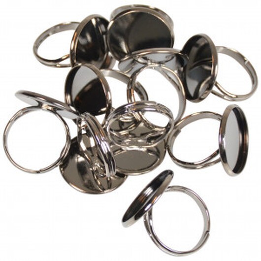 Infinity Hearts Fingerring DIY Järn Svart 18mm - 10 st