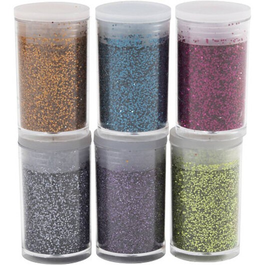 Bio-glimmer, mixade färger, 6x7 ml/ 1 förp.