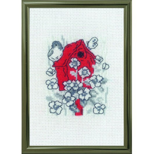 Permin Broderikit Fågelholk 10x15cm