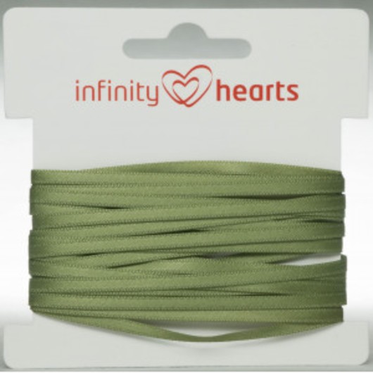Infinity Hearts Satinband Dubbelsidigt 3mm 593 Armygrön - 5m