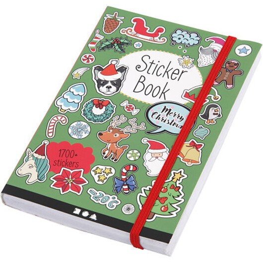 Bok med stickers, julmotiv, stl. 11,5x17 cm, ca. 1700 st., 76 ark, 1 st.