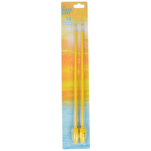 The Knit Lite Stickor / Jumperstickor med LED ljus 33cm 6,00mm / 13in US10 Gul