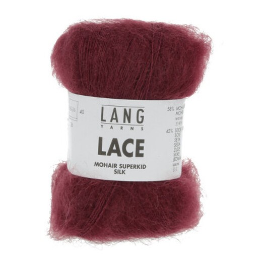 Lang Yarns Garn Lace 62 Vinröd