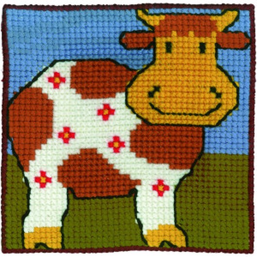 Permin Broderikit Barnstramalj ko 25x25cm