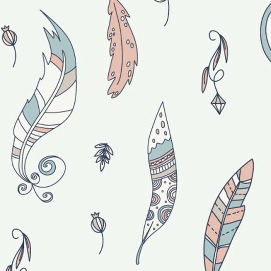 Bomuldspoplin Fjädrar 150cm 074 - 50 cm