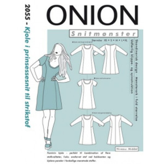 ONION Snittmönster 2055 Klänning i Prinsessnitt Str. XS-XL