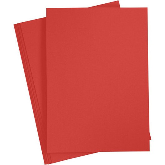Kartongpapper, A4, ark 210x297 mm, 180 g, röd, 20 ark/ 1 förp.