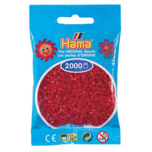 Hama Mini Pärlor 501-22 Julröd - 2000 st.