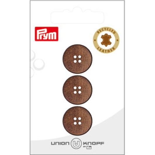 Prym Läderknapp Brun 18 mm - 3 st.