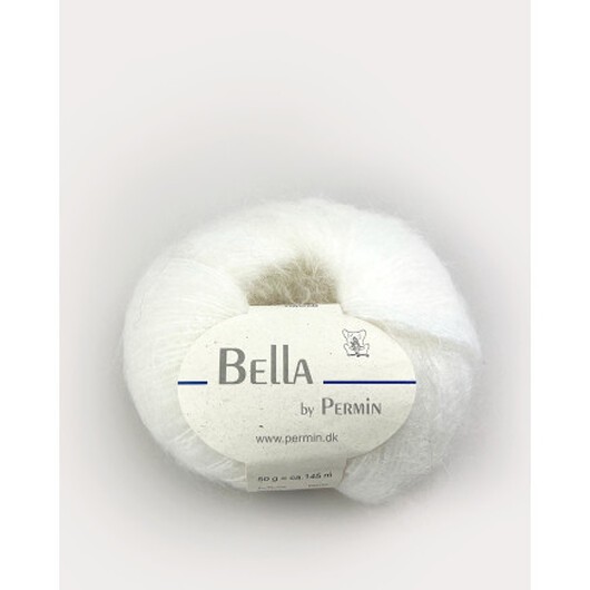 Permin Bella Mohair Garn 01 Vit