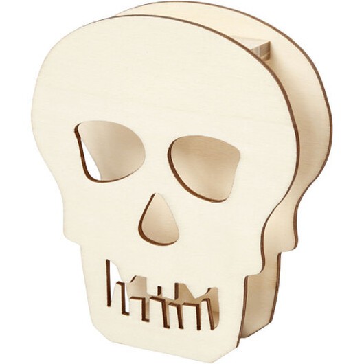 Halloween-figur, Dödskalle, H: 13,5 cm, D: 3 cm, B: 11,5 cm, 1 st.