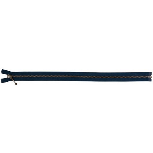 YKK Delbar Dragkedja/Blixtlås Antik Mässing Marinblå 6mm - 45cm