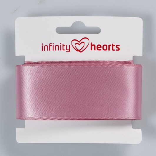 Infinity Hearts Satinband Dubbelsidigt 38mm 158 Gammelrosa - 5m