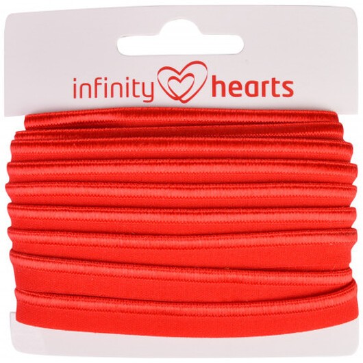 Infinity Hearts Passpoalband Stretch 10mm 250 Röd - 5m