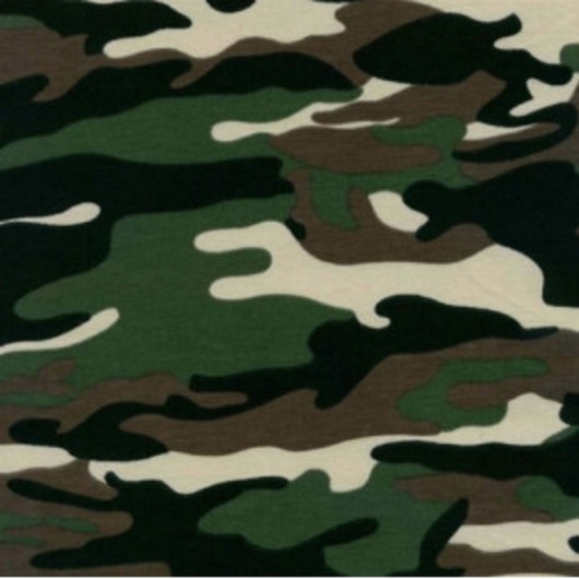 Bomullsjersey Print Tyg 150cm 001 Camouflage - 50cm