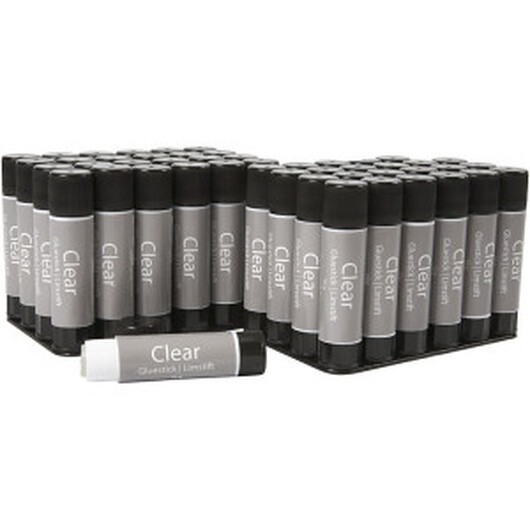 Clear Limstift, rund, 48 st./ 1 förp., 10 g