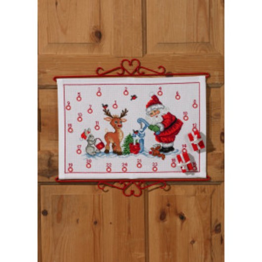 Â Permin Broderikit Jul kalender Nisse vid Brunn30x50cm