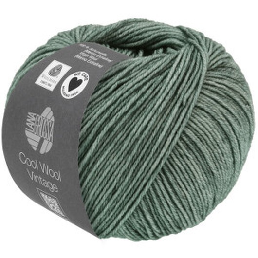 Lana Grossa Cool Wool Vintage Garn 7368 Gröngrå