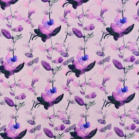 Lin/Viskos Jersey Tyg 1042 Blommor - 50cm