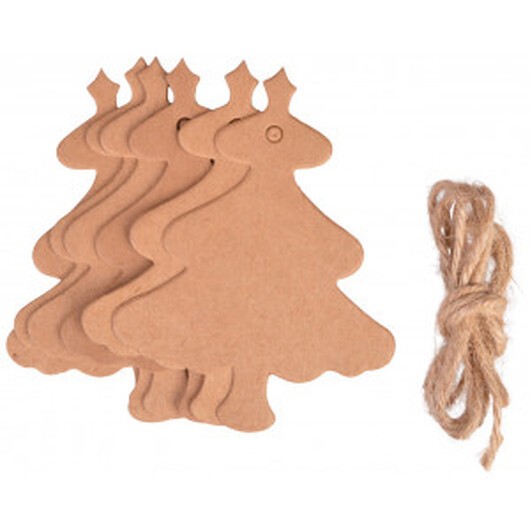 Infinity Hearts Till och Från Kort Julgran i Kartong Brun 9x7cm - 10 st.