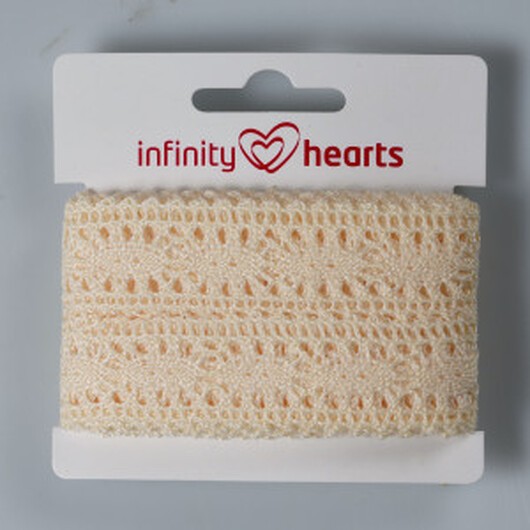 Infinity Hearts Spetsband Polyester 25mm 2 Ecru - 5m