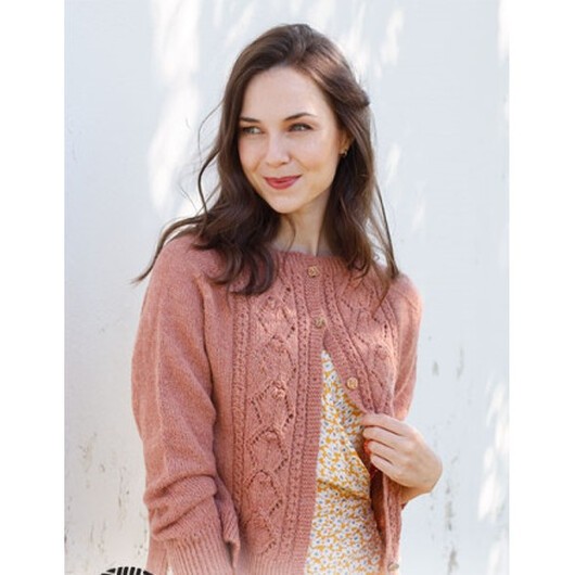 Crystal Lattice by DROPS Design - Cardigan Stickmönster str. S - XXXL