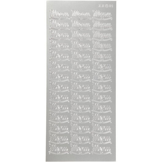 Stickers, menu, ark 10x23 cm, silver, 1 ark