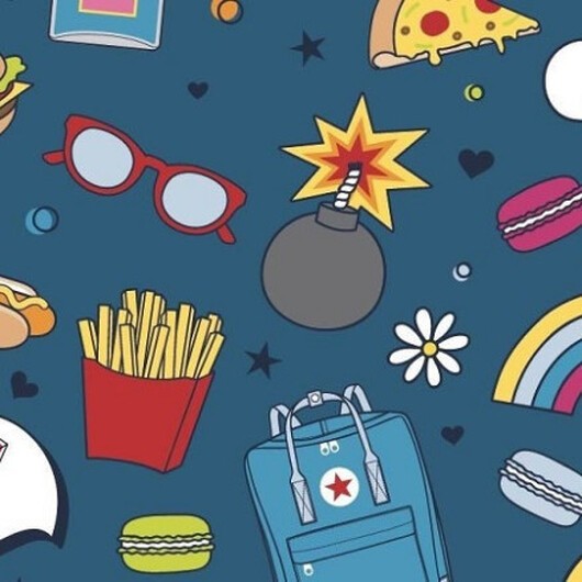 Bomullsjersey Print Tyg 150cm 004 Mönster - 50cm