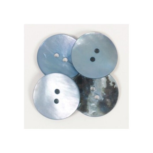 Drops Pärlemorknapp Rund Blå 20 mm 612 - 1 st.