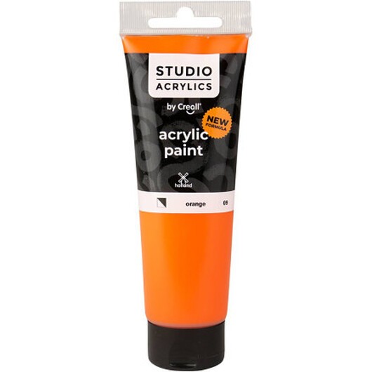 Creall Studio Akrylfärg, semi opaque, orange (09), 120 ml/ 1 flaska