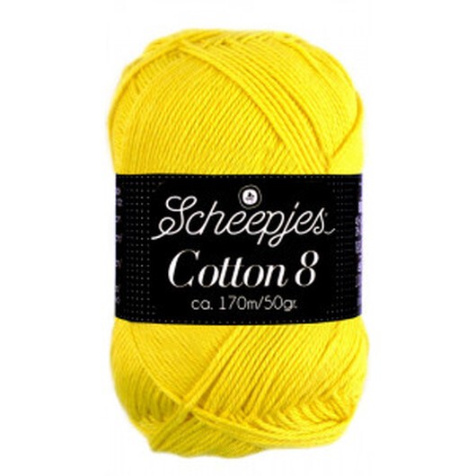 Scheepjes Cotton 8 Garn Unicolor 551 Gul