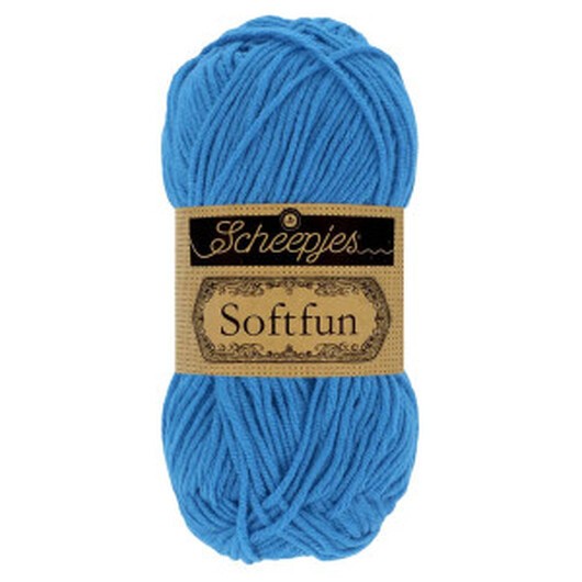 Scheepjes Softfun Garn Unicolor 2629 Azurblå