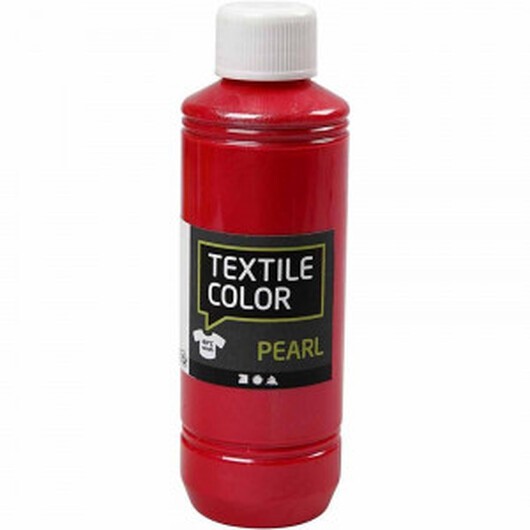 Textilfärg, röd, pärlemor, 250 ml/ 1 flaska
