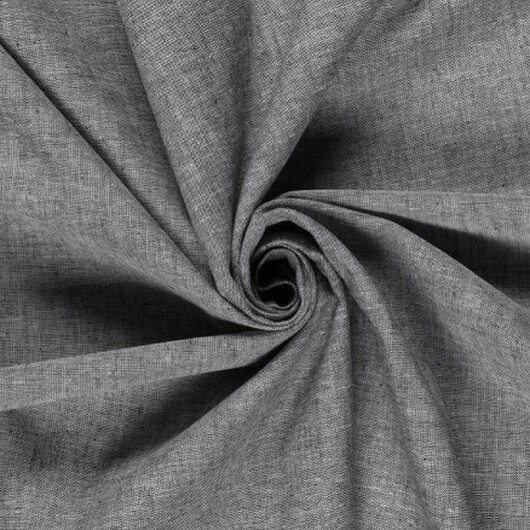 Linne/Bomull melerat 138cm 69 Mörkgrå - 50cm