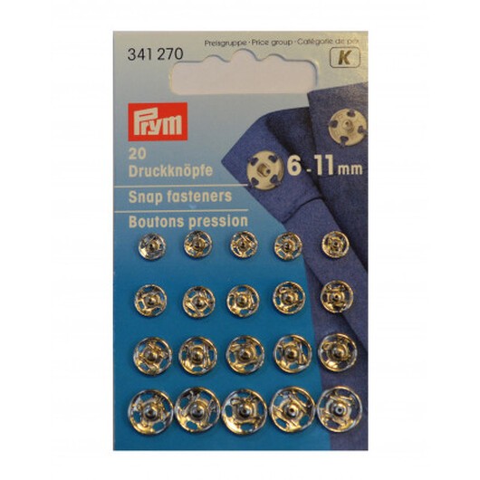 Prym Tryckknappar Silver 6-11mm 20 st.