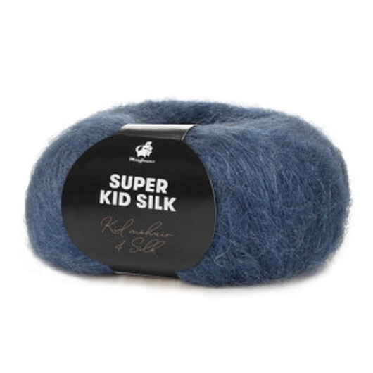 Mayflower Super Kid Silk Garn Unicolor 123 Dov Denim Blå