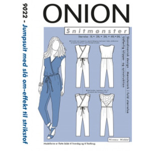 ONION Snittmönster Plus 9022 Jumpsuit med Slå Om-effekt Str. XL-5XL