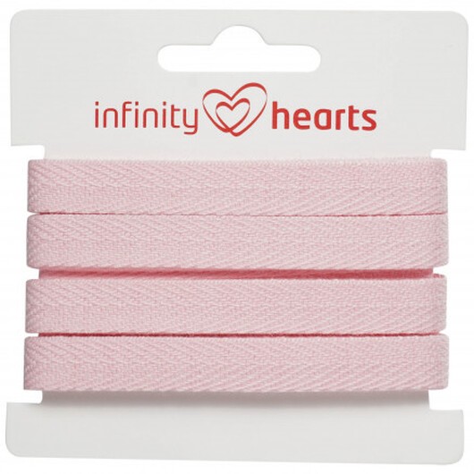 Infinity Hearts Bomullsband Fiskbensvävt 10mm 32 Rosa - 5m