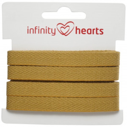 Infinity Hearts Bomullsband Fiskbensvävt 10mm 11 Senap - 5m