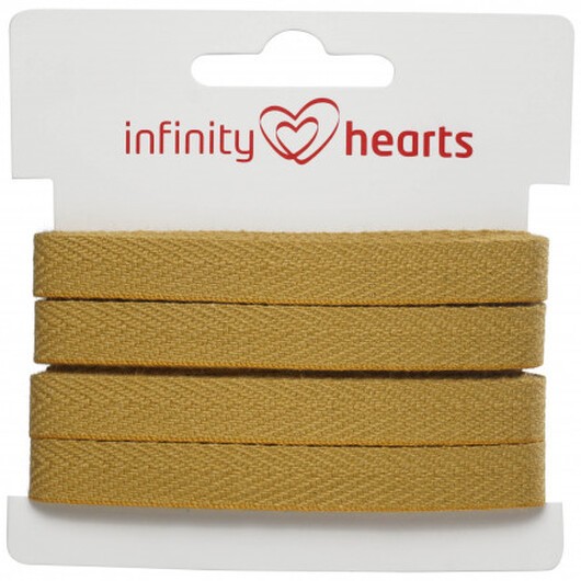 Infinity Hearts Bomullsband Fiskbensvävt 10mm 11 Senap - 5m