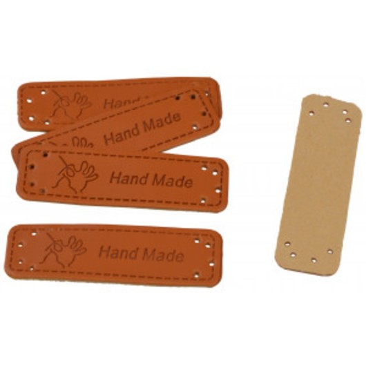 Infinity Hearts Label Läder Hand Made Hand 5x1,5cm - 5 st.