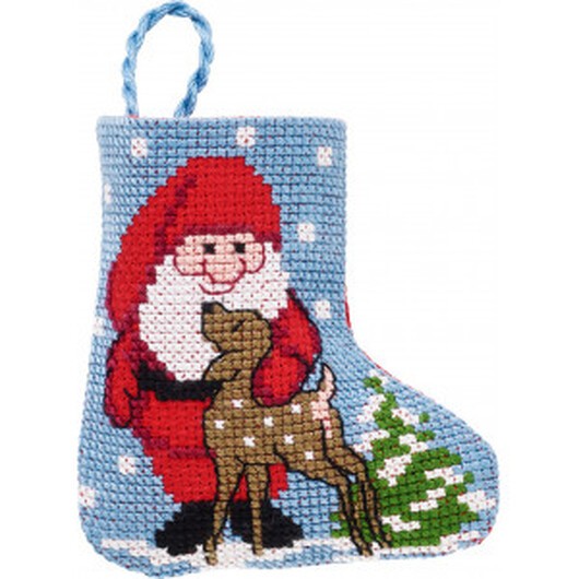 Â Permin Broderikit Julstrumpa Jultomte 7x8cm