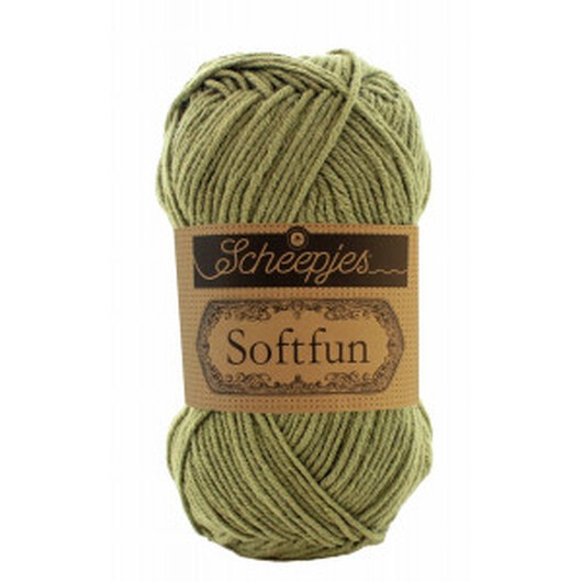 Scheepjes Softfun Garn Unicolor 2606 Mörk Oliv