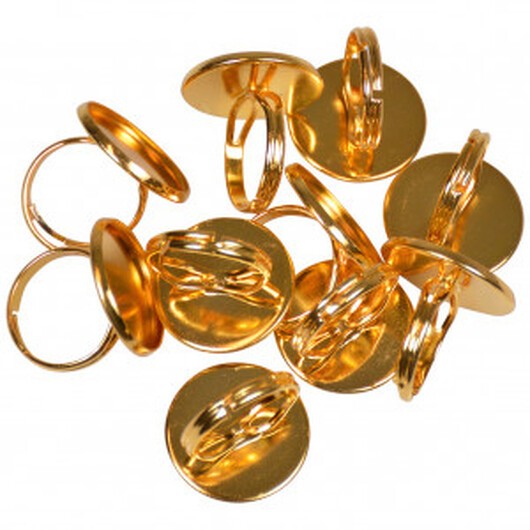 Infinity Hearts Fingerring DIY Järn Guld 20mm - 10 st