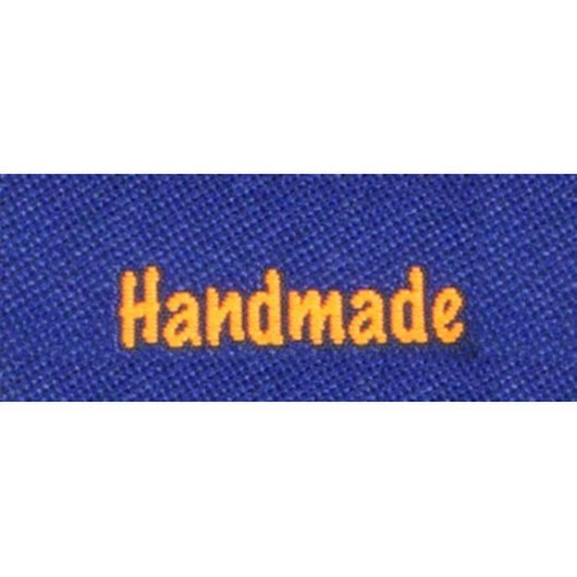 Label dubbelsidig Handmade Marinblå