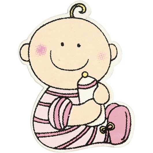 Baby, stl. 24x35 mm, tjocklek 1,7 mm, ljusröd, 10 st./ 1 förp.