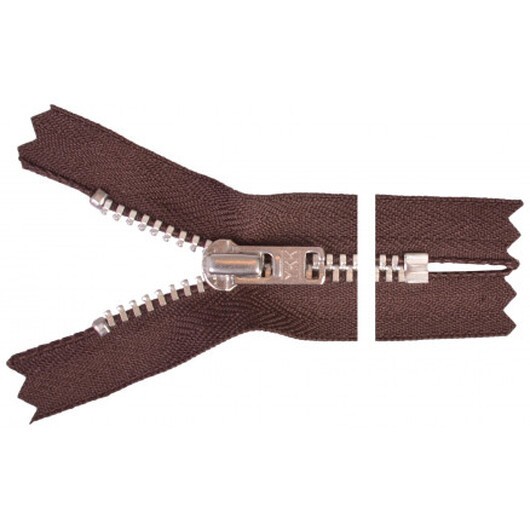 YKK Dragkedja/Blixtlås Aluminium 6cm 4mm Brun